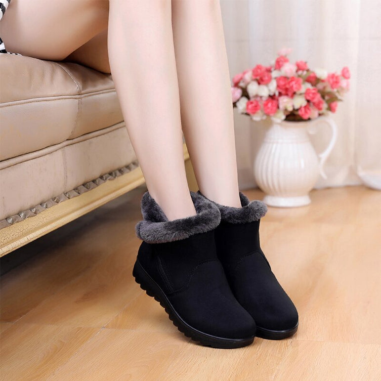 Short Fur Plush Winter Ankle Boot