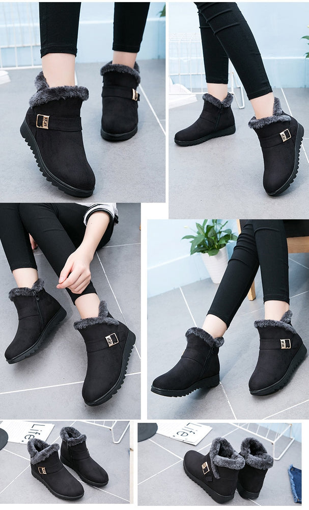 Short Fur Plush Winter Ankle Boot