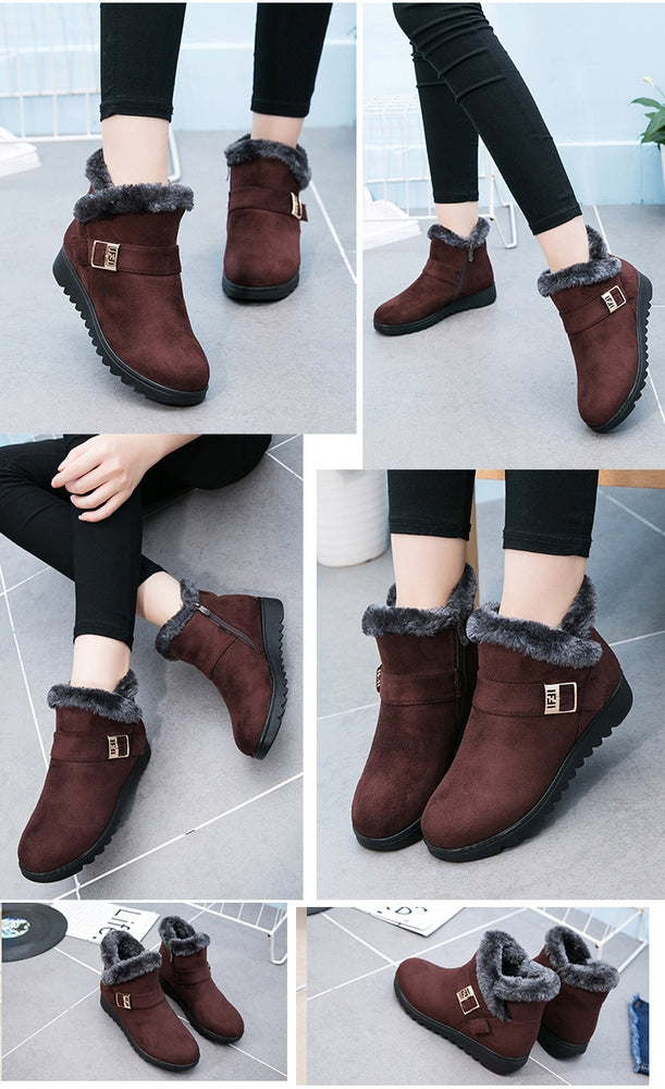 Short Fur Plush Winter Ankle Boot