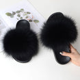 Women Fur Slippers Warm Fox Fur Slippers