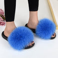 Women Fur Slippers Warm Fox Fur Slippers