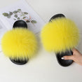 Women Fur Slippers Warm Fox Fur Slippers