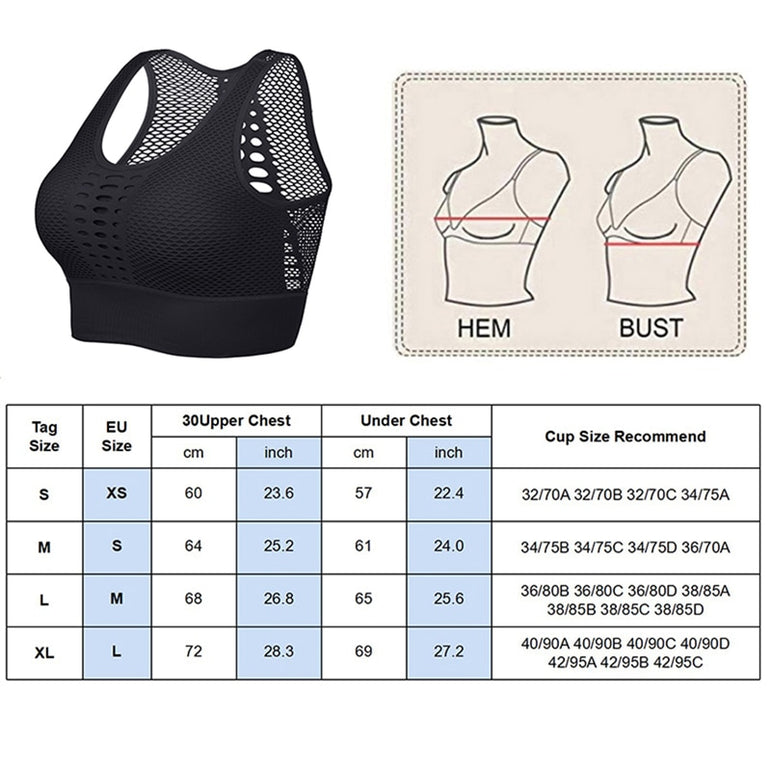 Bra Sexy Mesh Sports Top Push Up