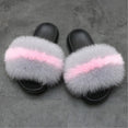 Fluffy Women Brand Fashion Fox Fur Slippers