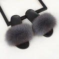 Fluffy Women Brand Fashion Fox Fur Slippers