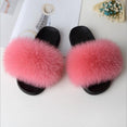 Fluffy Women Brand Fashion Fox Fur Slippers