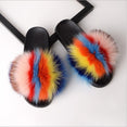 Fluffy Women Brand Fashion Fox Fur Slippers