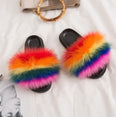 Fluffy Women Brand Fashion Fox Fur Slippers