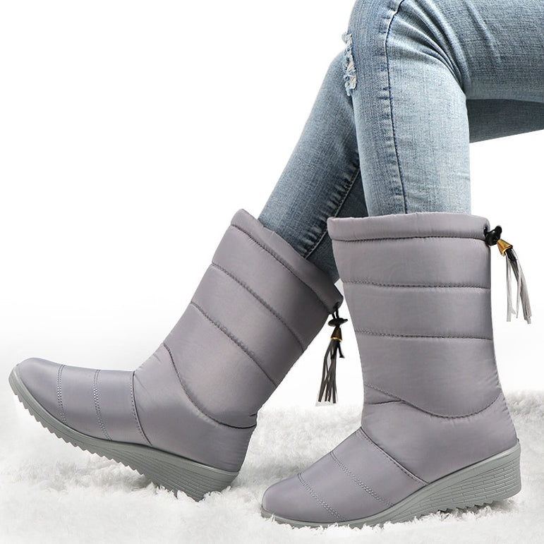 Ankle Snow Waterproof Tassel Lady Elastic Boat