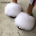 Fox Fur Slides Female Indoor Flip Flops