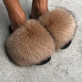 Fox Fur Slides Female Indoor Flip Flops