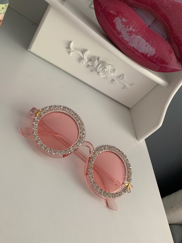 Crystal Diamond Handmade Round Sunglasses