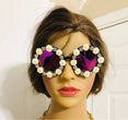 Crystal Diamond Handmade Round Sunglasses