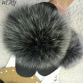 Flat Genuine Fox Fur Slippers