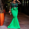 African Ladies Plus Size Long Party Mermaid Dress