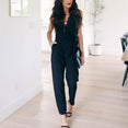 Fashion Lace Women Jumpsuit With Belt