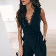 Fashion Lace Women Jumpsuit With Belt