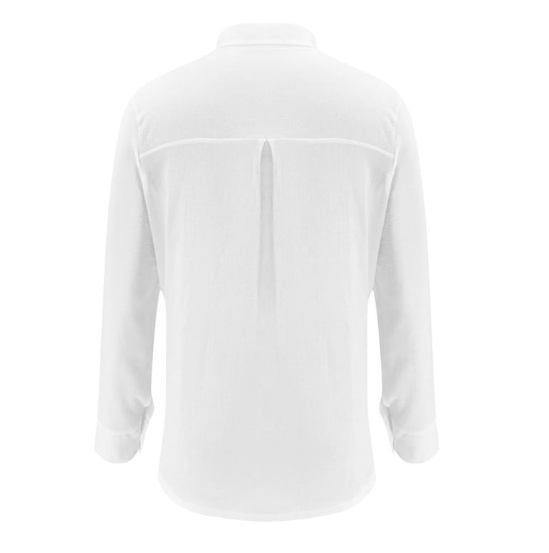 Women Long Sleeve Ruffles White shirt