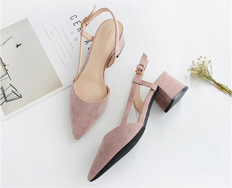 Square High Heels Female Shoes