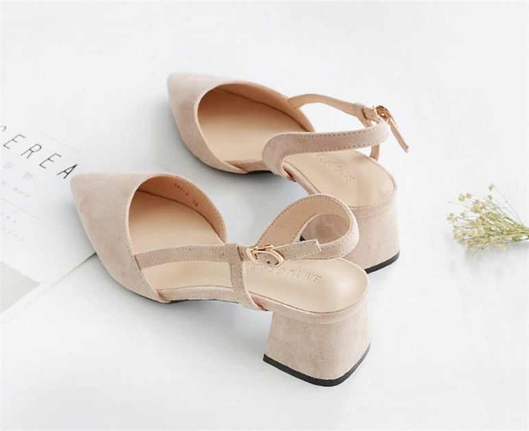 Square High Heels Female Shoes