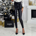 Faux Leather PU Long Trousers Casual