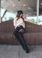 Flock Leather Women Over The Knee Boots