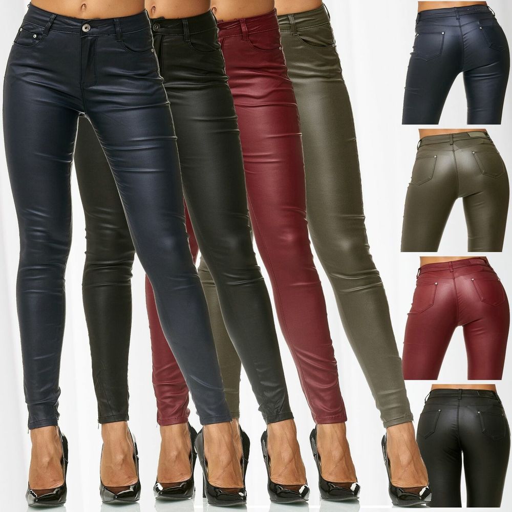 Leather Pants Women Female Winter High Waiste