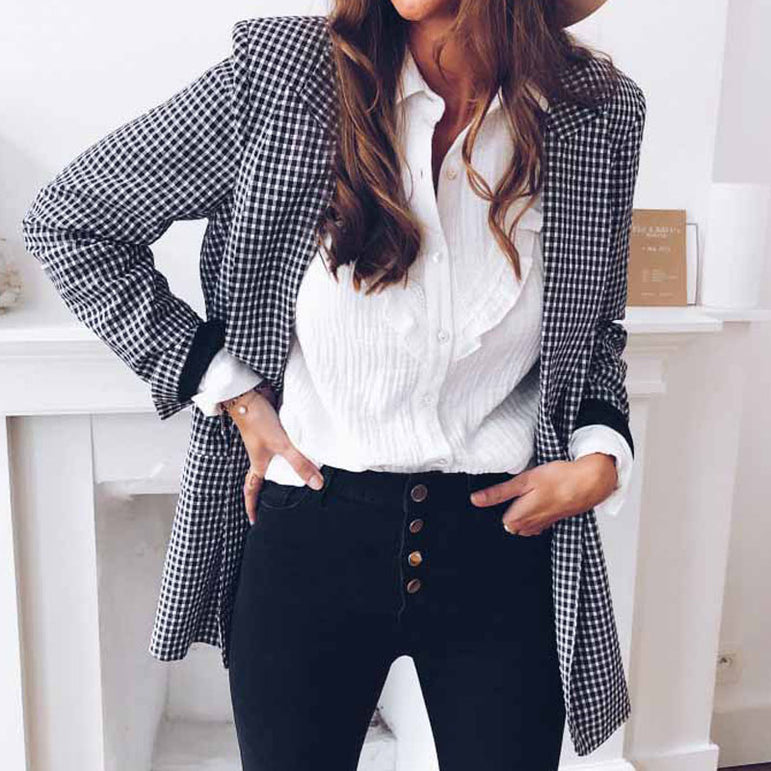 Women Long Sleeve Ruffles White shirt