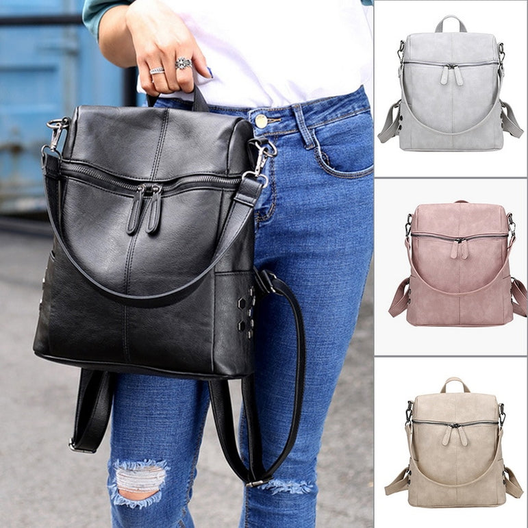 Waterproof PU Leather Ladies Zipper Bag