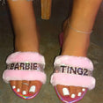 Furry Fox Fur Slides Home Color Fur Flip Flops