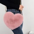 Heart Shaped Faux Fur Crossbodyr Bag