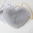 Heart Shaped Faux Fur Crossbodyr Bag