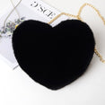 Heart Shaped Faux Fur Crossbodyr Bag