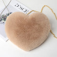 Heart Shaped Faux Fur Crossbodyr Bag