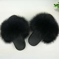 Flat Genuine Fox Fur Slippers