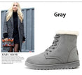 Women Snow Flat Lace Up Winter Ankle Boots