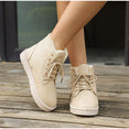 Women Snow Flat Lace Up Winter Ankle Boots