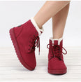 Women Snow Flat Lace Up Winter Ankle Boots