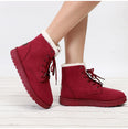 Women Snow Flat Lace Up Winter Ankle Boots