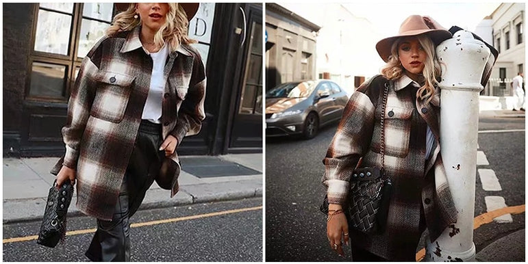 Vintage women 2020 long sleeve woolen coats