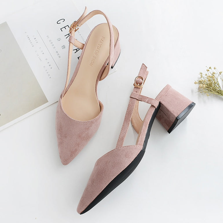 Square High Heels Female Shoes