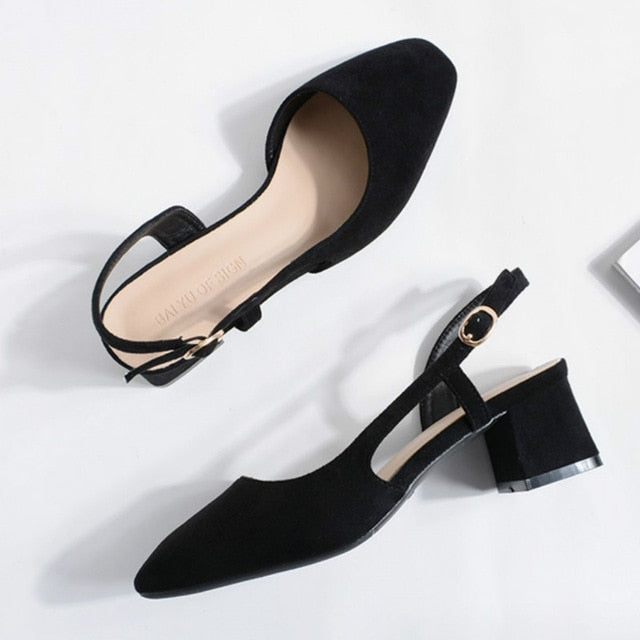 Square High Heels Female Shoes