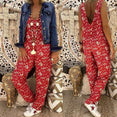 Flower Print  Loose Jumpsuits Rompers