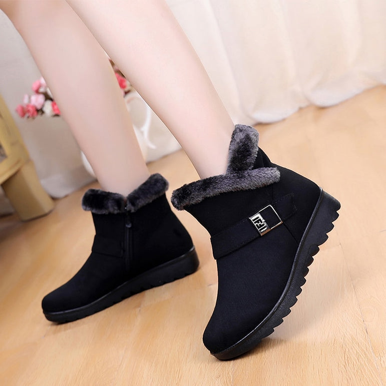 Short Fur Plush Winter Ankle Boot