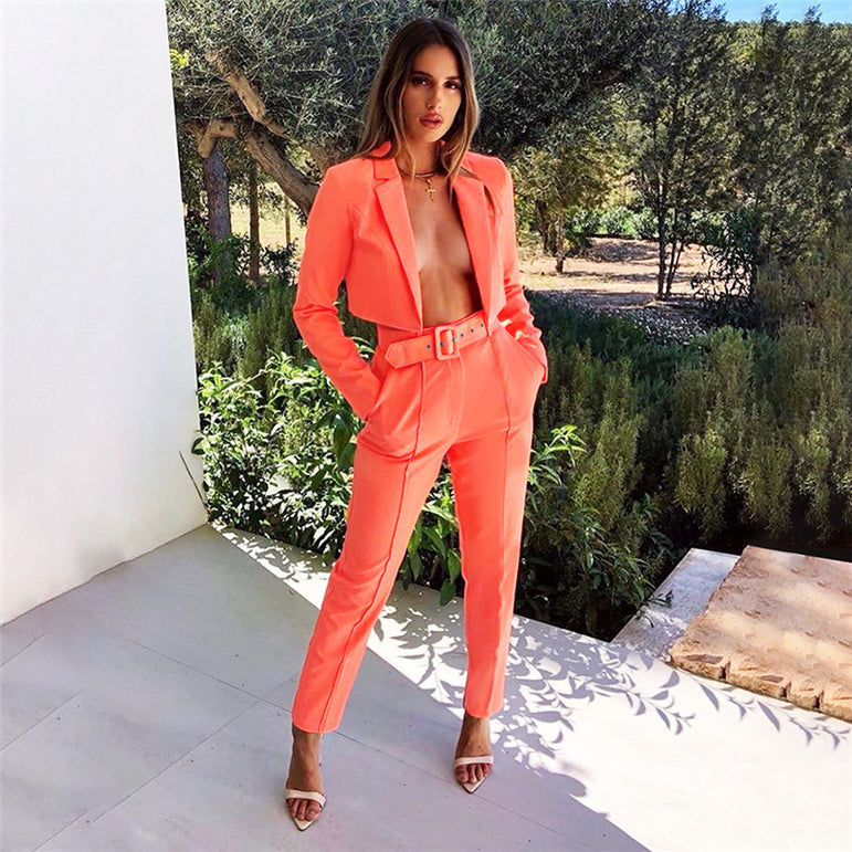 Two-piece suit sexy long sleeve  jumpsuit