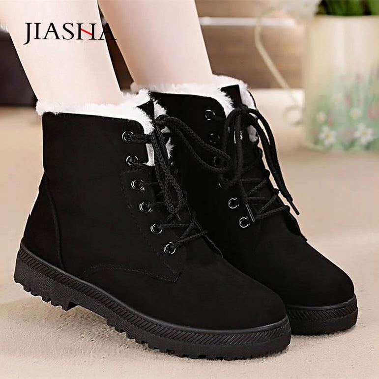 Fur plush women winter boots