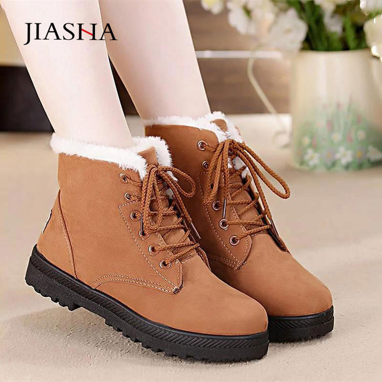 Fur plush women winter boots