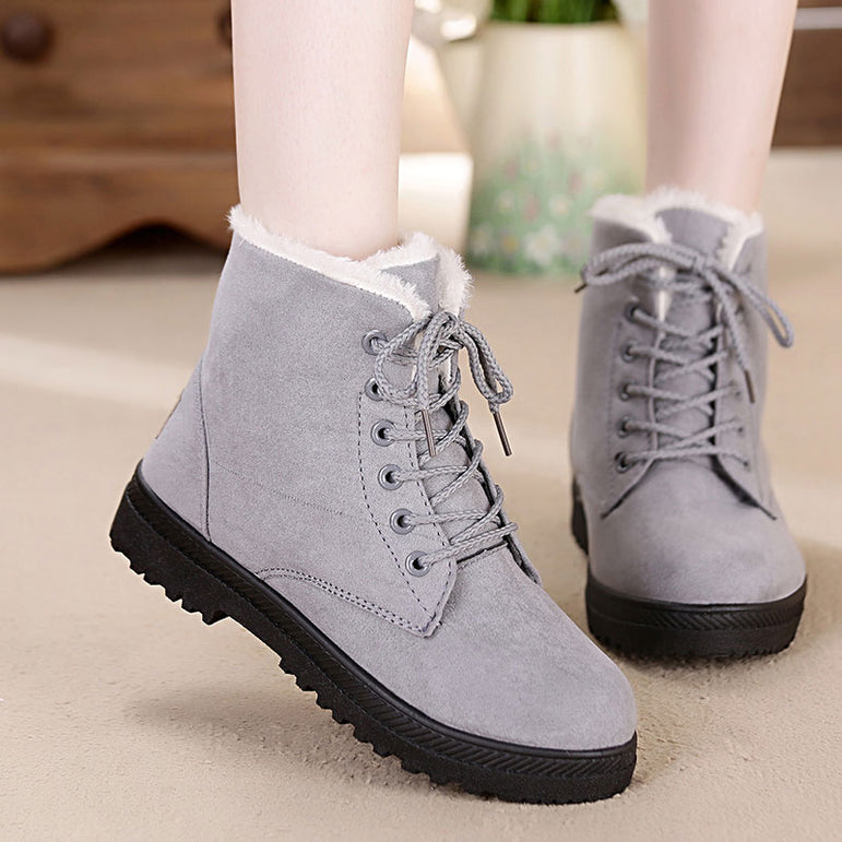 Fur plush women winter boots