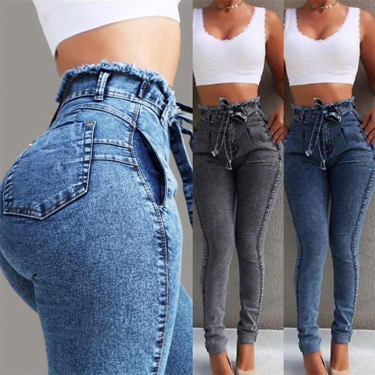 High Waist Jeans For Women Slim Stretch