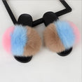 Fluffy Women Brand Fashion Fox Fur Slippers